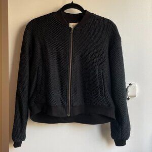 Marine Layer Birdseye Bomber Jacket in Black